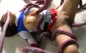 Dazzling Japanese Babe Has A Hung Monster Drilling Her Peach