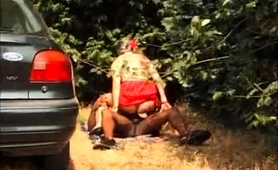 Horny Milf Enjoys Wild Ride On Big Black Cock Outdoors