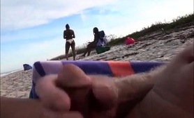 Perverted Flasher Shows Off His Cock To Women On The Beach